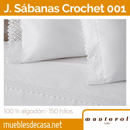 Juego de Sábanas Manterol Crochet 001-C02 100% Algodón 150 hilos