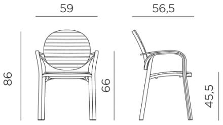 medidas silla gardenia de nardi